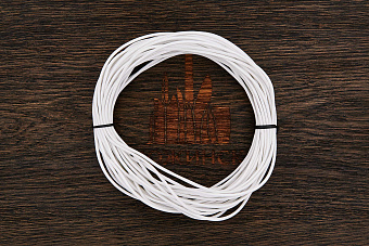 Кожаный шнурок 2мм (белый), кратно 1м