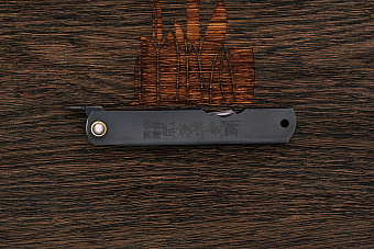 Складной нож хигоноками Zenkou, клинок 80мм, сталь SK-5, рукоять сталь черная