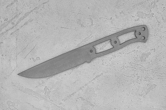 Заготовка для ножа, сталь K110 3,9мм. Модель "Бушкрафт-I" с клинком 115мм, ТО 60-61HRC