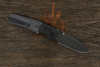 Нож складной QSP Vault, клинок 83мм, сталь Sandvik 14C28N, рукоять микарта/алюминий-BB