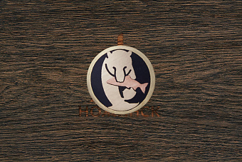 Мозаичный пин «Медведь-III» 10,0×100 мм, контур, центр - латунь