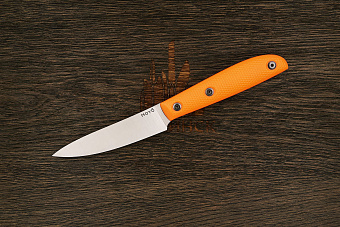 Нож кухонный MOYO Геликон овощной 105мм, сталь AR-RPM9, рукоять G10-extra оранжевый