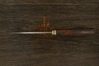 Разделочный нож Игоря Пампуха Модель 007, клинок 145мм, булат легированный, рукоять стаб. к. береза