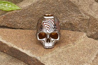 Бусина на темляк «Лаки Дамаск» титан бронза