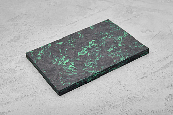 Карбон хаотичный, плашка 130x85x8мм, зеленый 