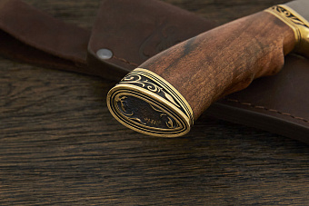 Разделочный нож Игоря Пампуха Модель 083, клинок 145мм, булат легированный, рукоять орех