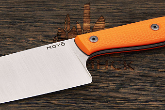 Нож кухонный MOYO Аппарель шеф 195мм, сталь AR-RPM9, рукоять G10-extra оранжевый