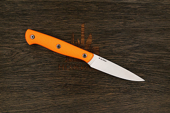 Нож кухонный MOYO Аппарель овощной 100мм, сталь AR-RPM9, рукоять G10-extra оранжевый