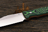 Нож туристический Геннадия Дедюхина Балем, клинок 120мм, сталь N690, рукоять микарта черно-зеленая - фото №4