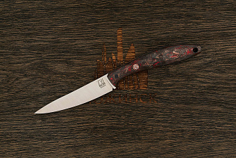 Нож EDC Владимира Толкачева, клинок 88мм, сталь Elmax, рукоять карбон черно-красный