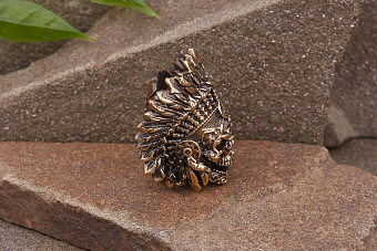 Бусина на темляк Вождь индейцев от мастерской Крымская бронза