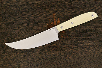 Нож кухонный MOYO Геликон пчак 175мм, сталь AR-RPM9, рукоять G10-extra слоновая кость