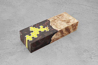 Гибрид из акрила и стабилизированной древесины армированный, блок 131×48×28мм Т3