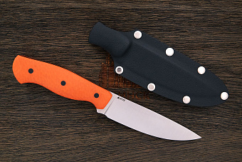 Разделочный нож Никиты Литовкина, сталь K110, рукоять G10 оранжевый