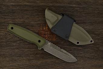 Нож тактический Нож с Котом Тир, клинок 108мм, сталь AUS-10Co, рукоять G10 оливковая