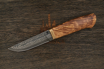 Авторский разделочный нож, сталь дамаск