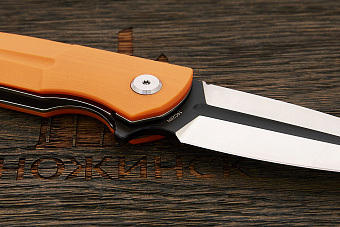 Нож складной Bestech Fin, клинок 90мм, сталь Sandvik 14C28N, рукоять G10 оранжевый
