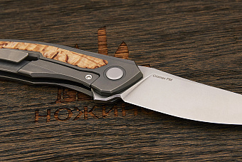Складной нож Shirogorov knives Quantum Ursus, сталь Cromax PM, рукоять титан/к.береза