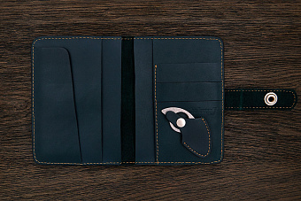 Обложка для паспорта и автодокументов с ножом зеленая