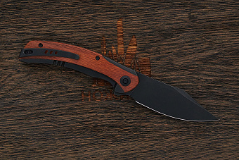 Складной нож We Knife Snick, сталь CPM-20CV, рукоять титан/дерево