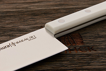 Нож кухонный Samura сантоку 175мм, сталь AUS-8, рукоять пластик белый