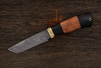 Нож туристический Эльбрус Волк, клинок 120мм, дамаск