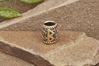 Бусина на темляк Руна Беркана от мастерской Крымская бронза