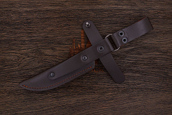 Ножны с фиксирующим хлястиком, для ножей с клинком до 125×23мм, коричневые