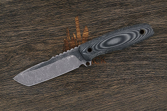 Нож тактический Нож с Котом Тагава, клинок 115мм, сталь VG-10, рукоять микарта чёрная