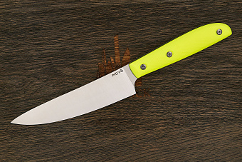 Нож кухонный MOYO Геликон шеф 165мм, сталь AR-RPM9, рукоять G10-extra желтый