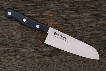 Нож кухонный Shimomura сантоку 165мм, сталь молибден-ванадиевая