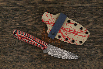 Нож туристический Lizard knives, клинок 98мм, сталь VG-10, рукоять G-10 чёрно-красный