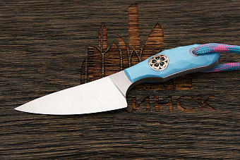 Нож EDC Владимира Толкачева, клинок 55мм, сталь M390, рукоять G-10 голубой