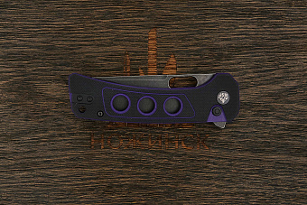 Нож складной QSP Unicorn, клинок 83мм, сталь Sandvik 14C28N, рукоять микарта чёрно-фиолетовая