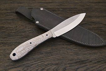 Нож канадский Мастерской Тать Барсук, клинок 124мм, сталь Elmax, рукоять джутовая микарта