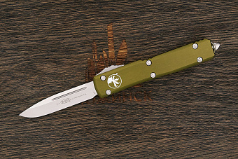 Автоматический складной нож Microtech Ultratech S/E, сталь M390, рукоять алюминий зеленый
