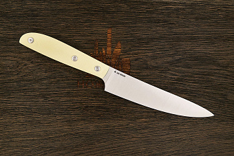 Нож кухонный MOYO Геликон универсальный 155мм, сталь AR-RPM9, рукоять G10-extra слоновая кость