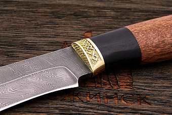 Нож туристический Эльбрус Горец, клинок 150мм, дамаск