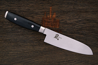 Нож кухонный Yaxell Ran сантоку 165мм, сталь VG-10 в обкладках из дамаска