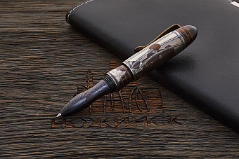 Авторская титановая ручка Дмитрия Стрельцова «Цеппелин. Bad Teddy за решеткой»