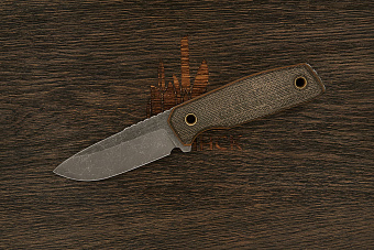 Нож EDC Нож с Котом Пионер 2, клинок 88мм, сталь VG-10, рукоять микарта олива