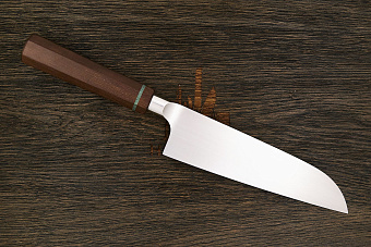 Нож кухонный UralEDC сантоку 180мм, сталь 95Х18, рукоять дерево