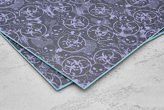 Kydex Toxic Skull black/lavender 2,03мм, лист 300x200мм