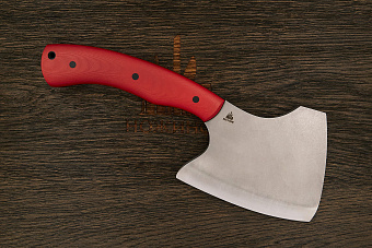 Топорик кухонный Мастерской Тать 120мм, сталь 50Х14МФ, G-10 красный