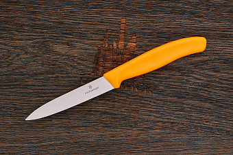 Нож кухонный Victorinox овощной 100мм, сталь Dauphinox, рукоять PP оранжевый