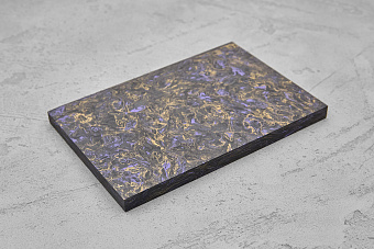 Карбон хаотичный, плашка 130x85x8мм, фиолетовый с бронзовой пудрой