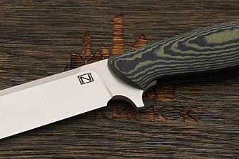 Разделочный нож Сергея Никитина Леший, сталь N690, рукоять G-10 черно-зеленый