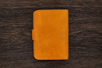 Обложка для паспорта и автодокументов с ножом рыжая