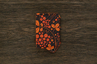 Картхолдер цветной из кайдекса Хохлома