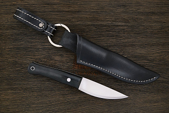 Нож туристический Beaver knife Bird&Trout XXXL, клинок 112мм, сталь PGK, рукоять микарта чёрная-Б